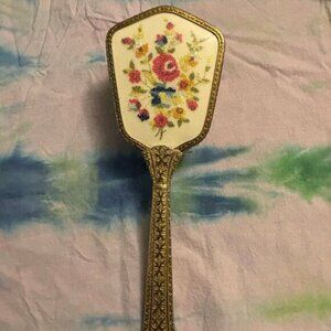 Vintage Needlepoint Floral The Regent Hairbrush